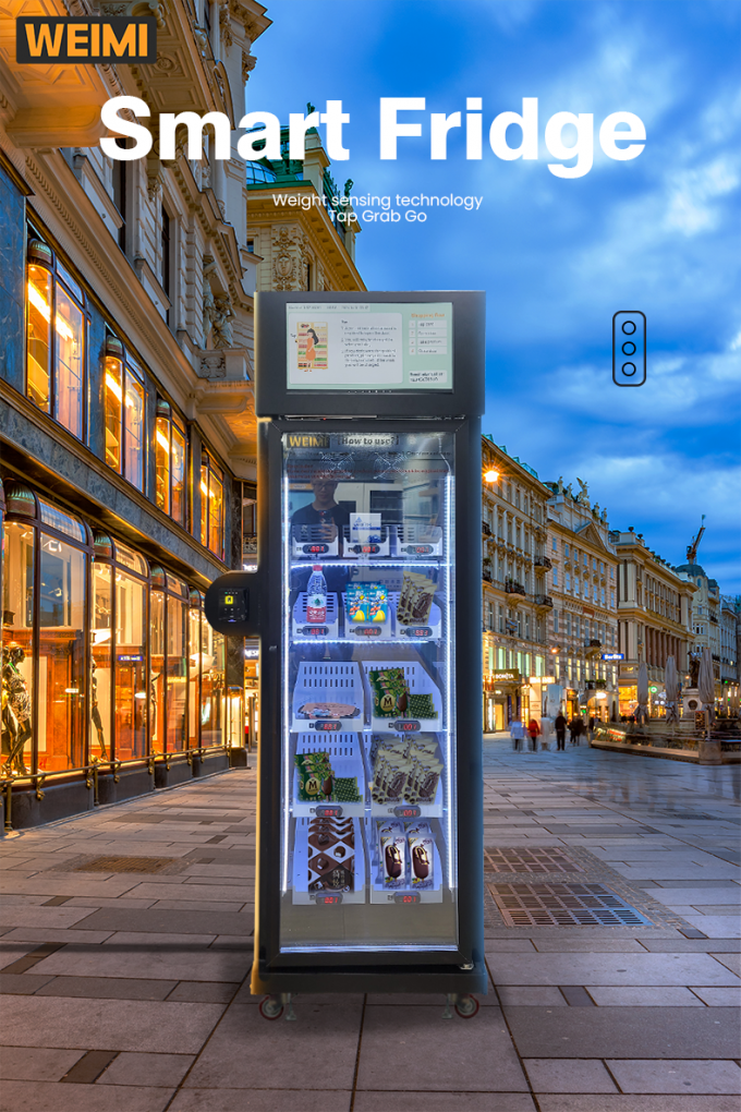 Smart Fridge Ice Cream Vending Machine -18℃ Freezer With Touch Screen Card Reader