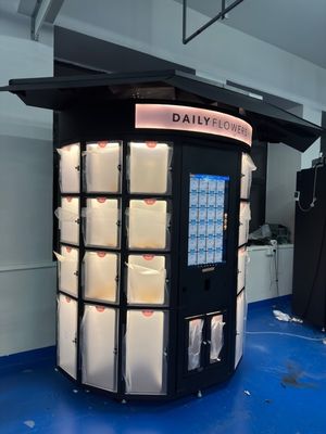 24/7 Self-Servis Çiçekçi Dolaplı Otomat Makinesi, Sac Metal Çerçeve, Soğutma 10-20C Özelliği