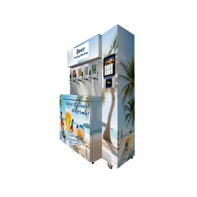 4 Bira Seçeneği Taze Bira Otomatı Dokunmatik Ekran Seçimi ve Sorunsuz Deneyim için Nakitsiz Ödeme