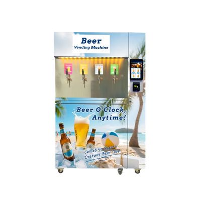 Barlar Kafeteryalar için 4 Bira Seçenekli Self-servis 5-8 ° Taze Soğuk Bira Otomatı