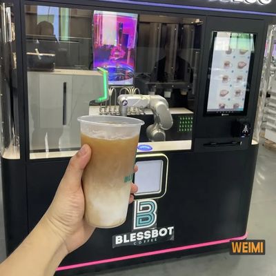 Taze içecekler için otomatik kahve robotu barista satış makinesi