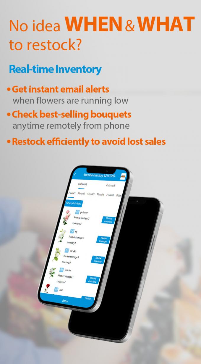 Daily Flower Vending Machine with Customized Light Box Logo 15℃ Perfect for Fresh Flowers Bouquets